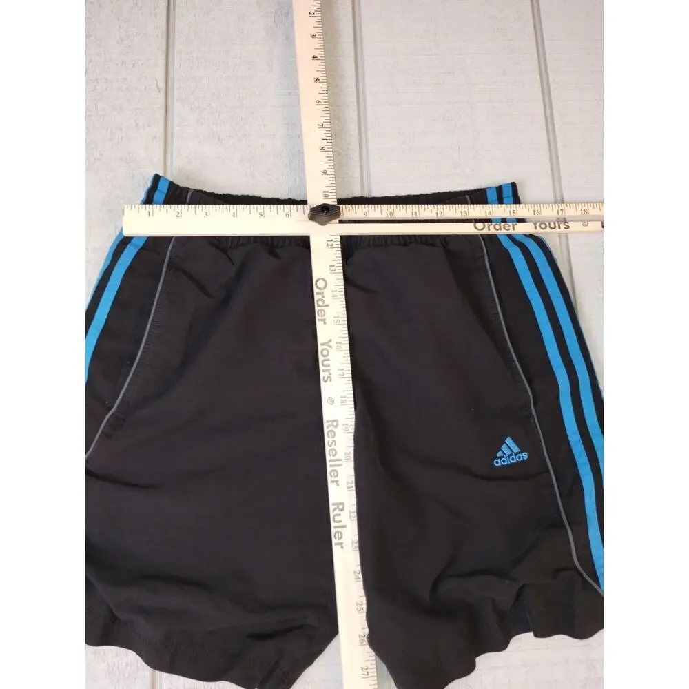 Adidas 3-Stripes Mesh Lined Athletic Shorts Mens S Black Activewear Athleisure